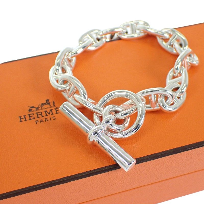 エルメス HERMES シェーヌダンクルMM 16コマ H101994B016 ブレスレット シルバー925 レディース メンズ 付属品付き【中古】【Aランク】