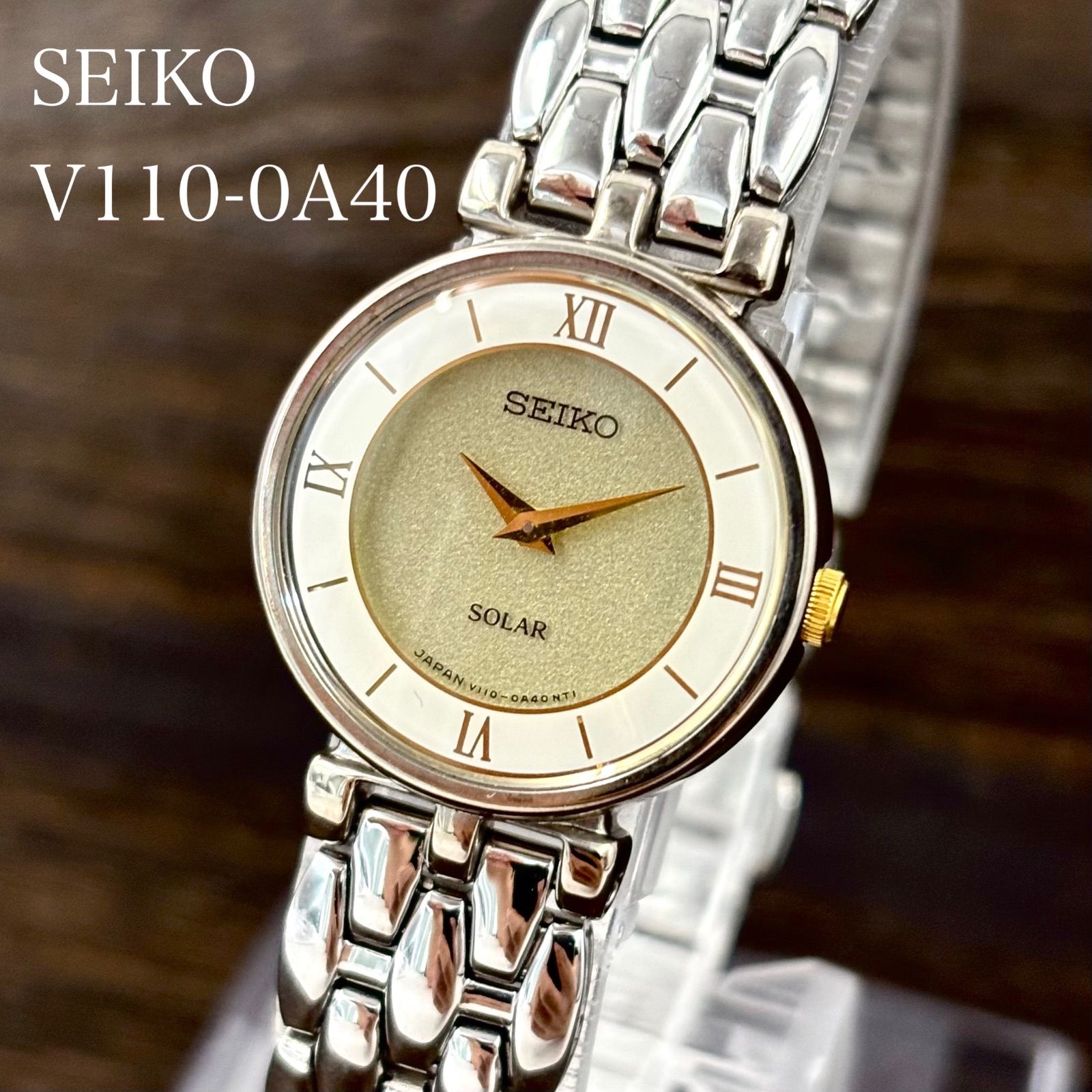 【稼働/純正ブレス】SEIKO/セイコー 腕時計/ブレスウォッチ ソーラー ローマンインデックス 2011年10月製造