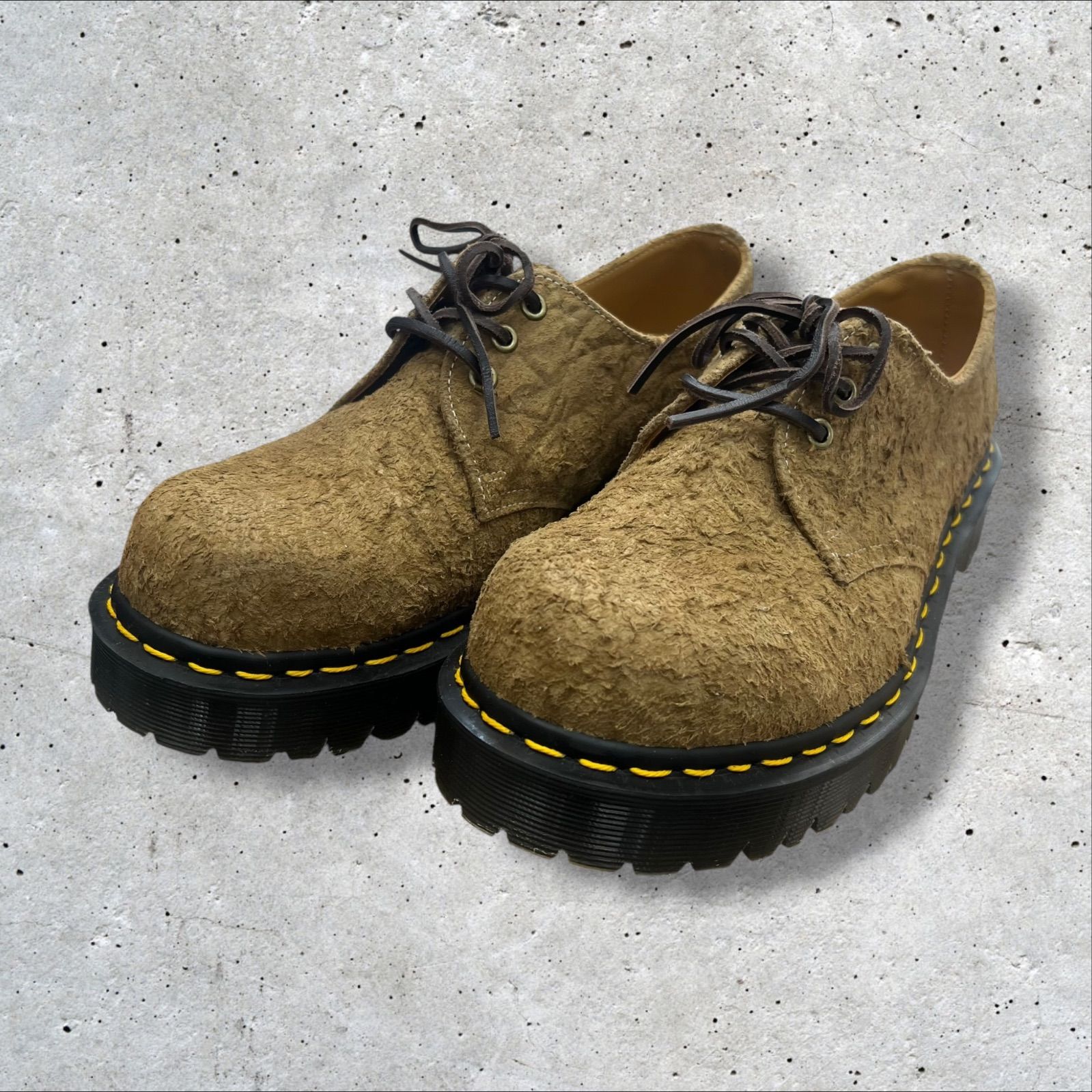 美品】Dr.Martens 1461 BEX MIE Emboss Suede Savannah Tan UK8 27cm 