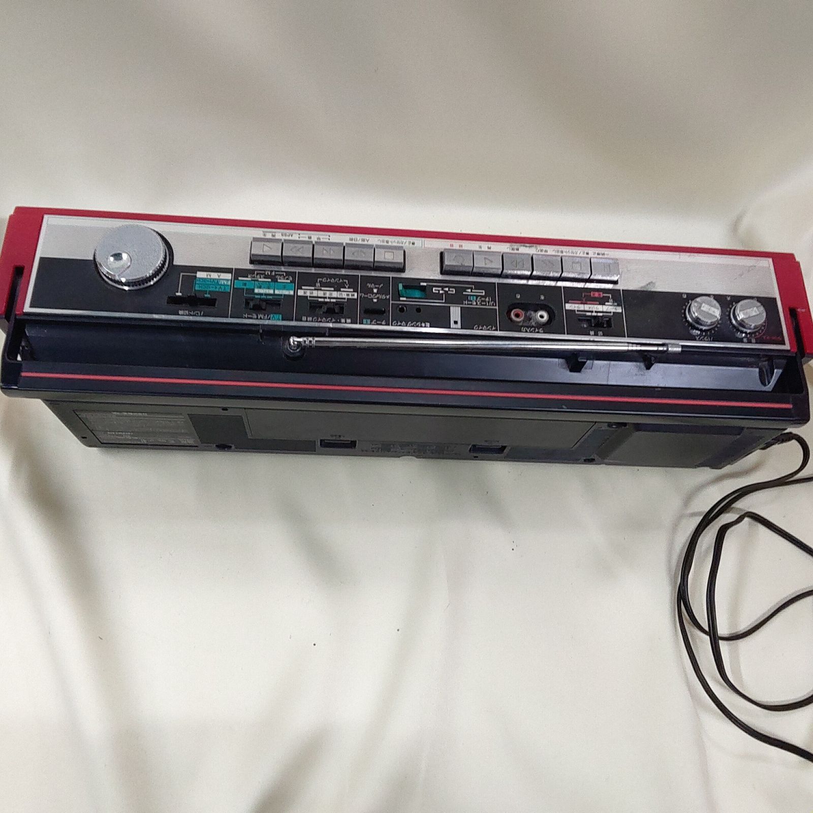 シャープ SHARP Wカセットラジカセ QTY7 昭和レトロ 赤いラジカセ