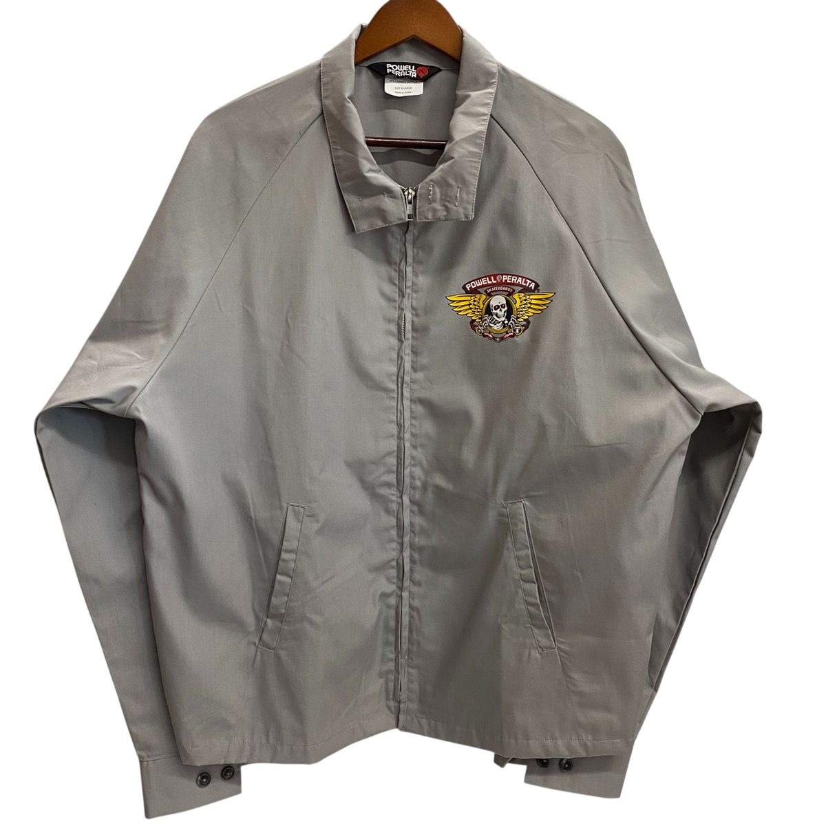 パウエルペラルタ POWELL PERALTA ジャケット OG WINGED RIPPER GREY スイングトップ ジャケット グレー XLサイズ 201MT-6394 VB