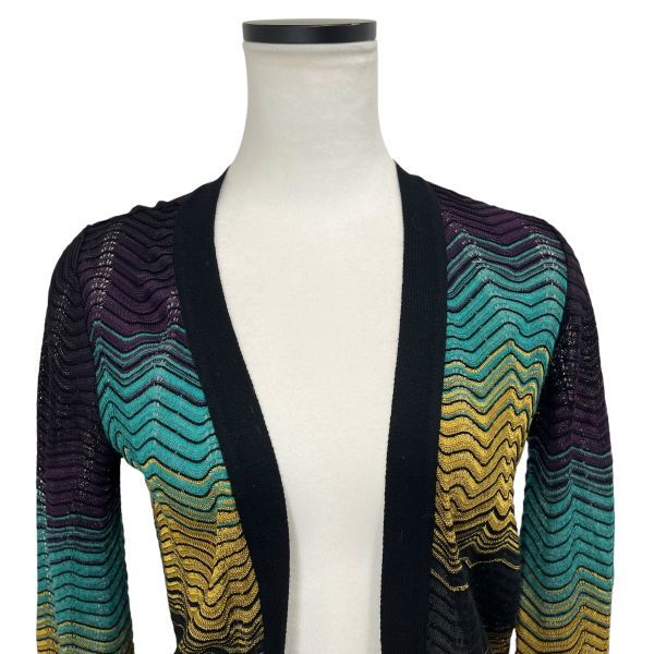 ◇ エムミッソーニ M Missoni カーディガン オープンフロント ボタン