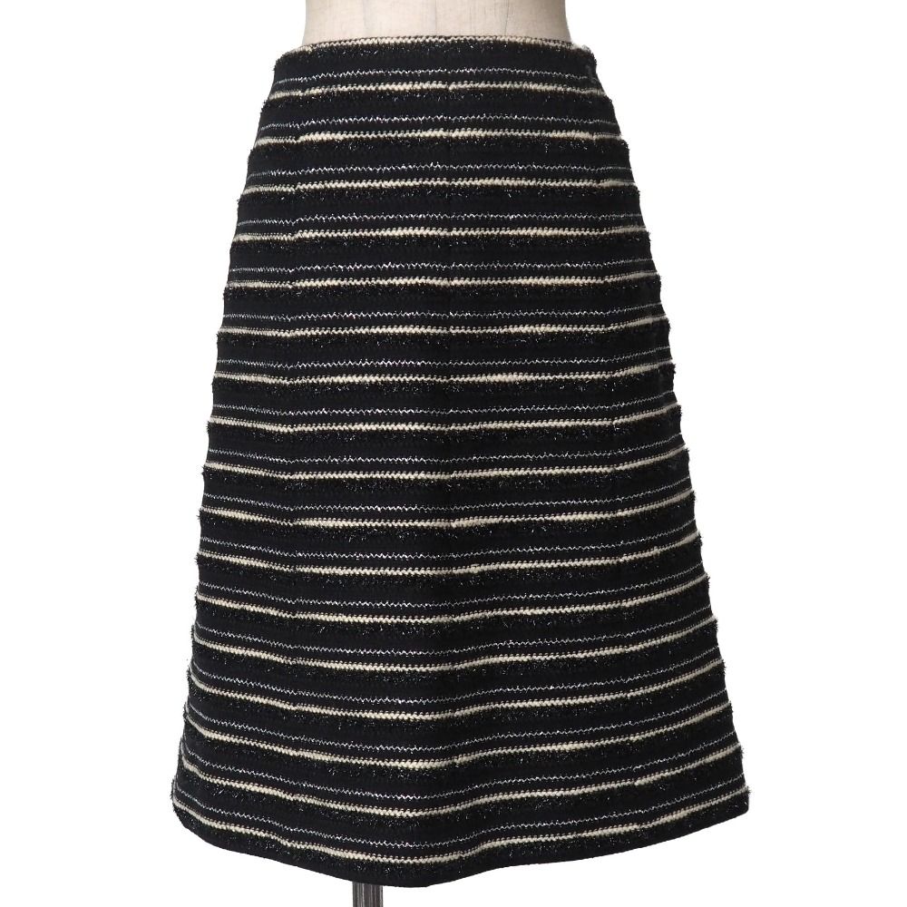 □美品□CHANEL シャネル スカート サイズ42 02A ツイード ボーダー