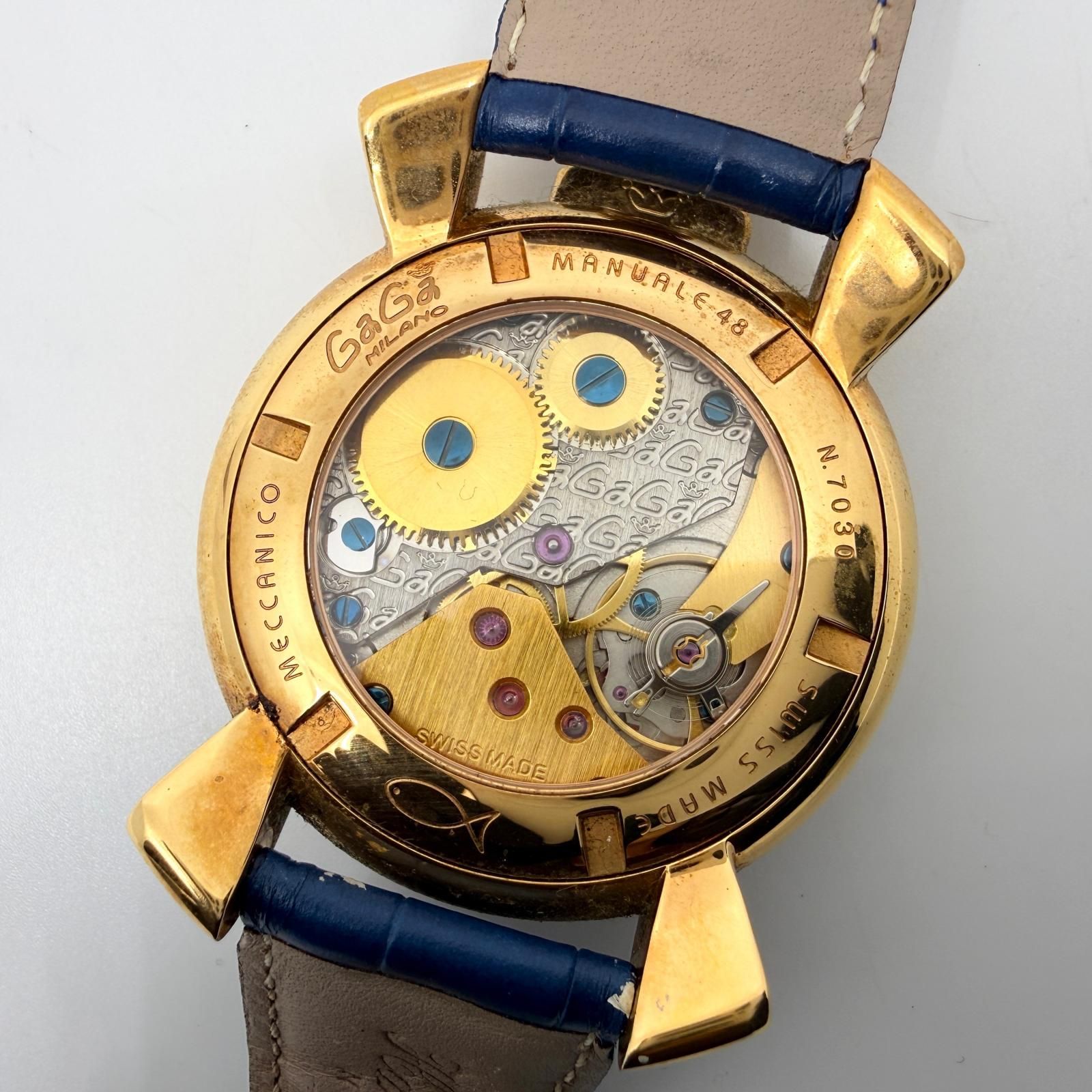 Gaga Milano ガガ・ミラノ マヌアーレ48 ネイビー 手巻き メンズ