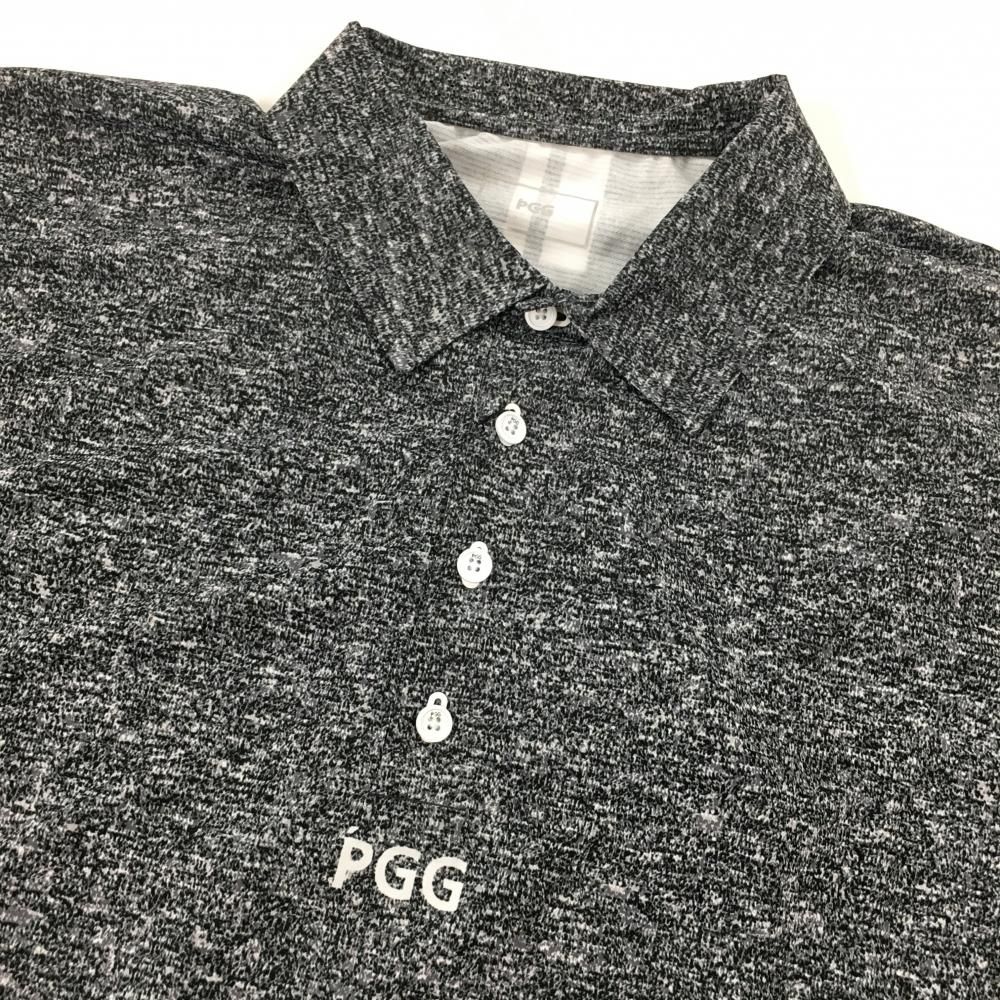 【新品】PGGパーリーゲイツ 半袖ポロシャツ 杢黒 背面ロゴ 吸汗速乾 メンズ 5(L) ゴルフウェア PEARLY GATES 新品】PGGパーリーゲイツ 半袖ポロシャツ 杢黒 背面ロゴ 吸汗速乾