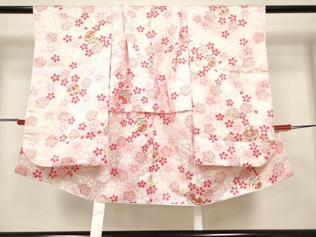 平和屋着物[]七五三　女の子　３歳　祝着　三つ身　鞠桜文　金彩　DABH5463ea 18,460円