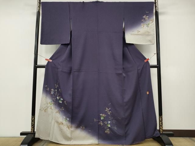 平和屋着物●和紙染染色作家・植村彩弘　訪問着　手描き　枝花文　暈し染め　金彩　やまと誂製　正絹　逸品　CABK8102ut