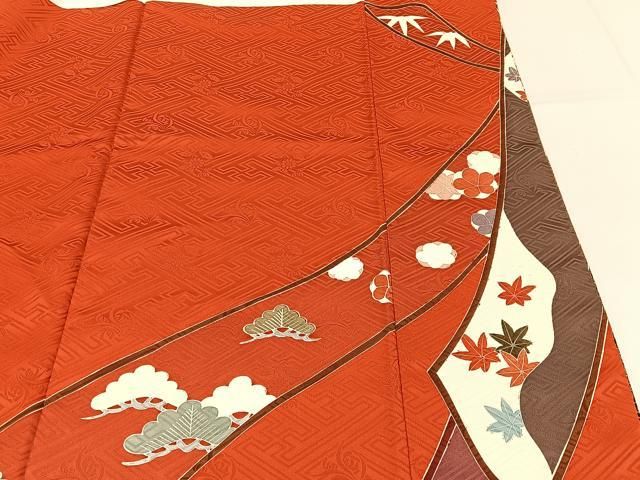 平和屋着物●豪華振袖 駒刺繍 束ね熨斗御所車花文 暈し染め 金彩 正絹 逸品 BAAY6180hj 平和屋着物●豪華振袖 駒刺繍 束ね熨斗御所車花文 暈し染め 金彩 正絹 逸品 BAAY6180hj