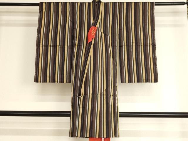 平和屋着物[]子供　男の子　長襦袢　単衣　間道　正絹　逸品　AABK9155ja