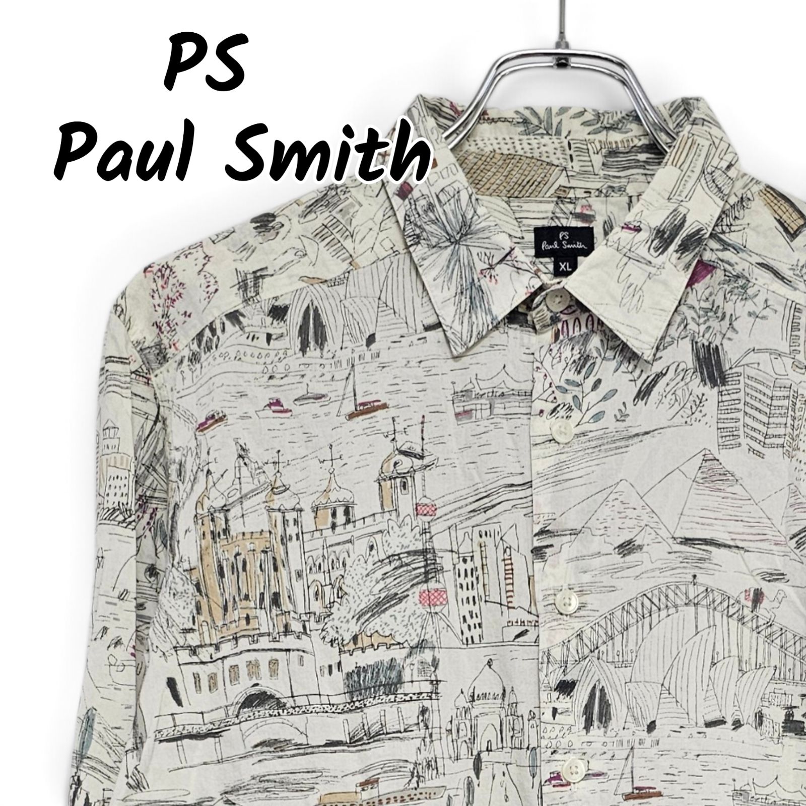 PS Paul Smith ポールスミス 総柄 ホワイト マルチカラー メンズ