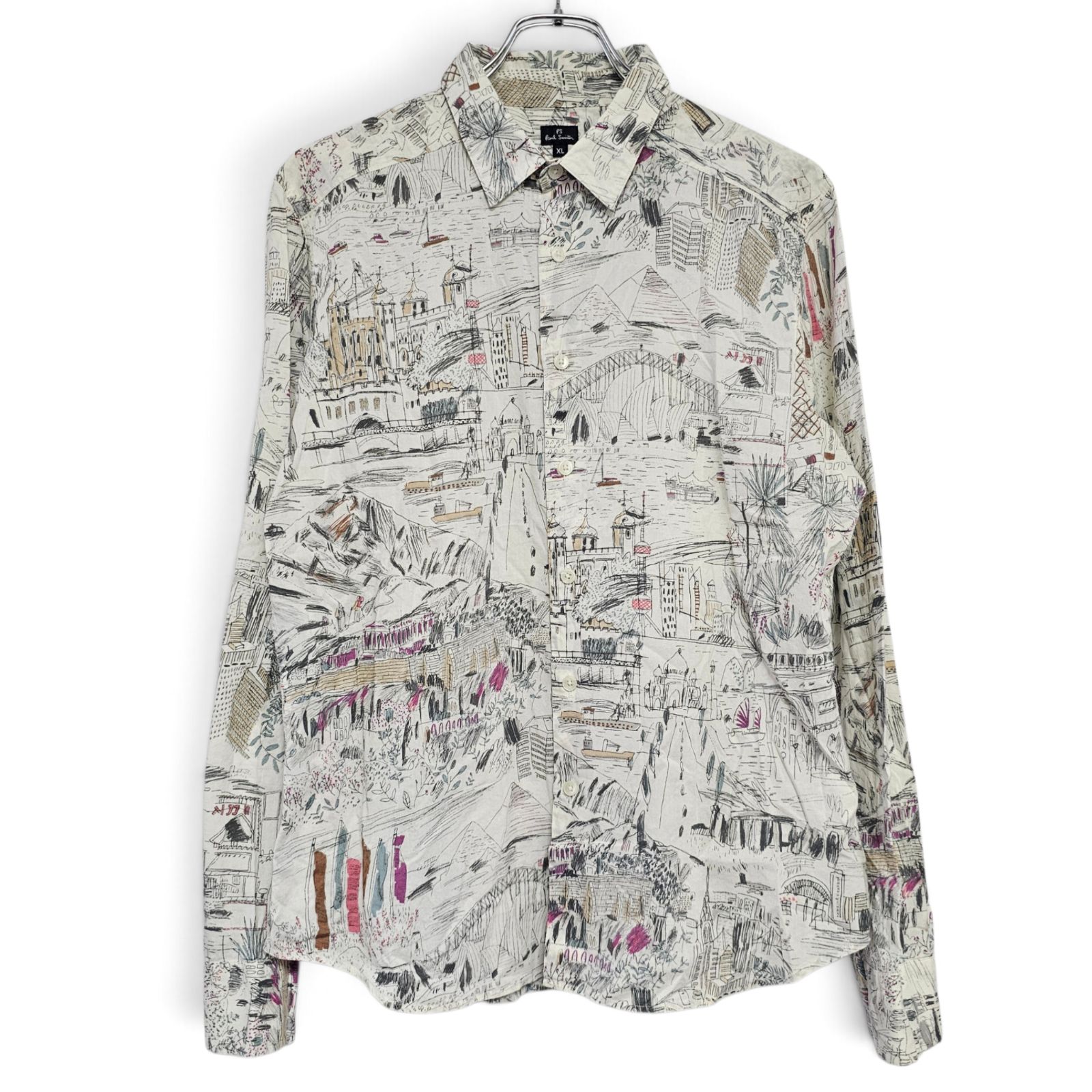 PS Paul Smith ポールスミス 総柄 ホワイト マルチカラー メンズ