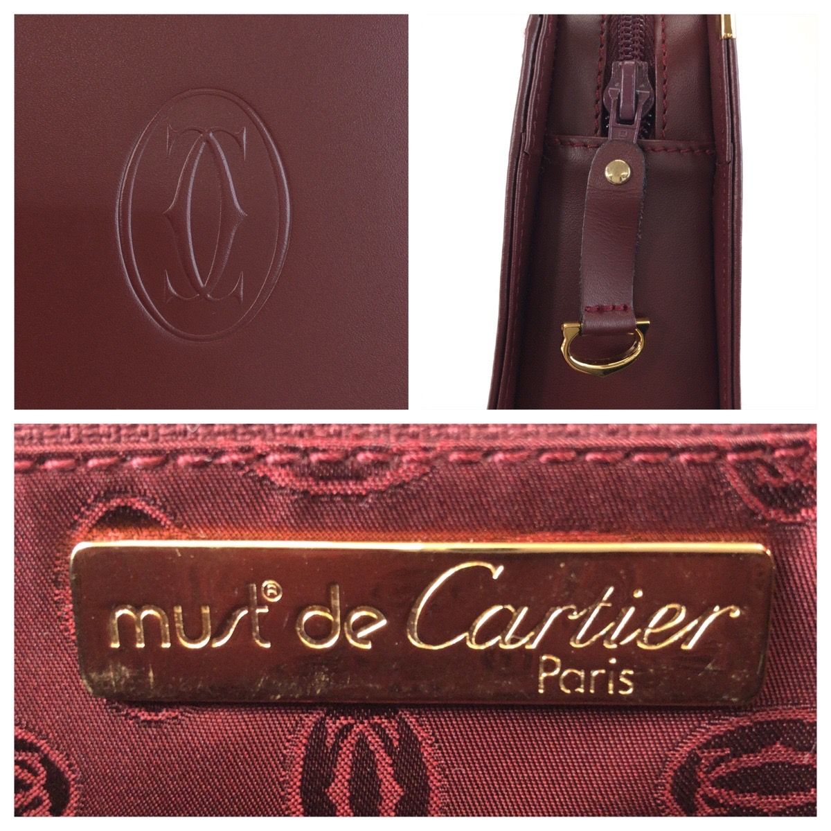 超美品 CARTIER カルティエ マストライン ワインレッド ボルドー