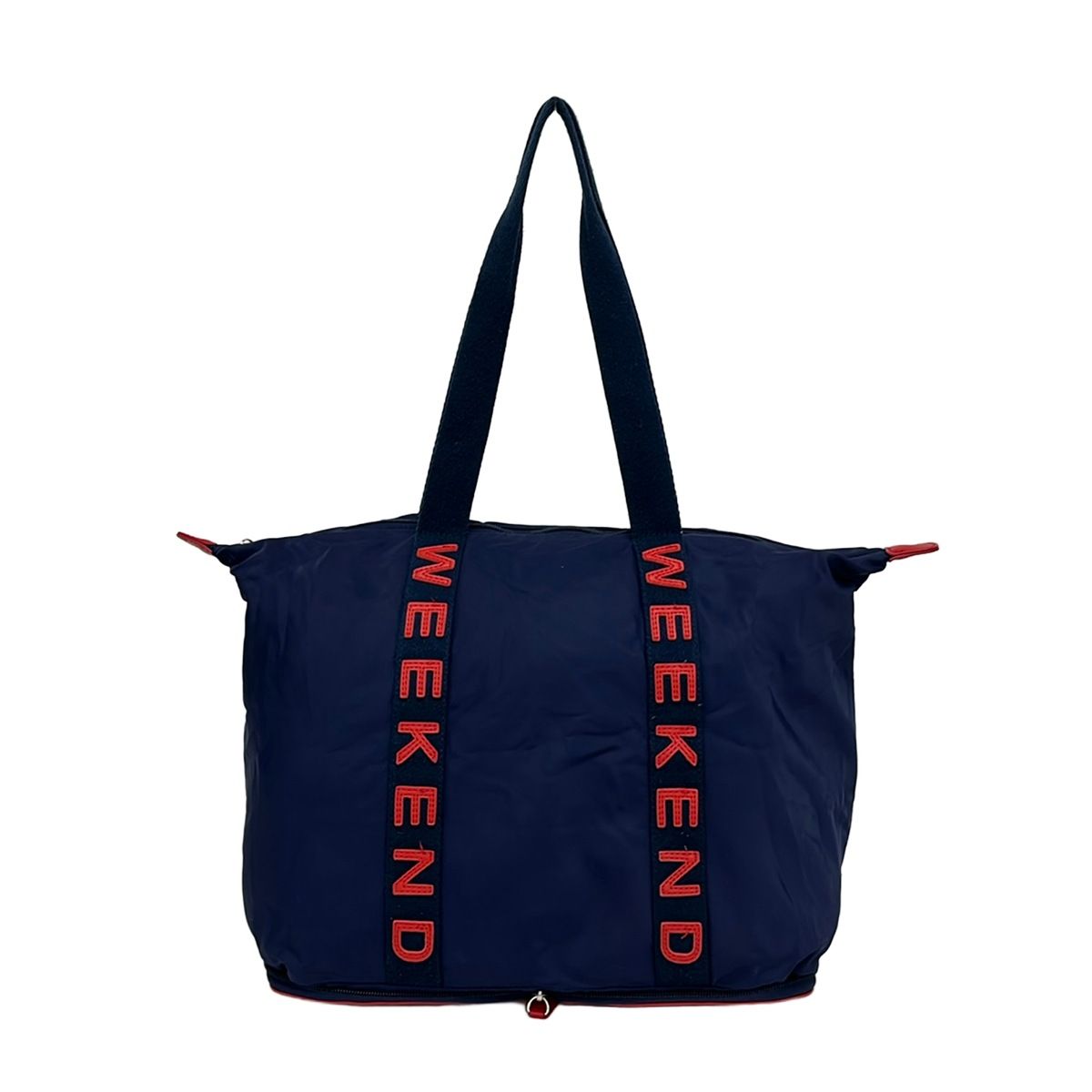 Max MaraWEEKEND(マックスマーラウィークエンド) トートバッグ - ネイビー×レッド 折りたたみ レザー 6,075円