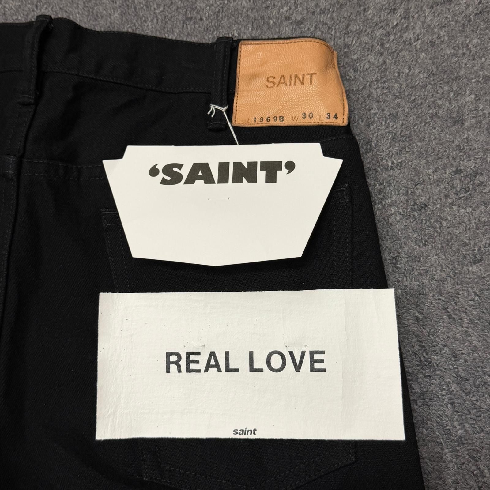 参考上代41800円 SAINT MICHAEL BLACK DENIM PANTS/FLARE ブラック