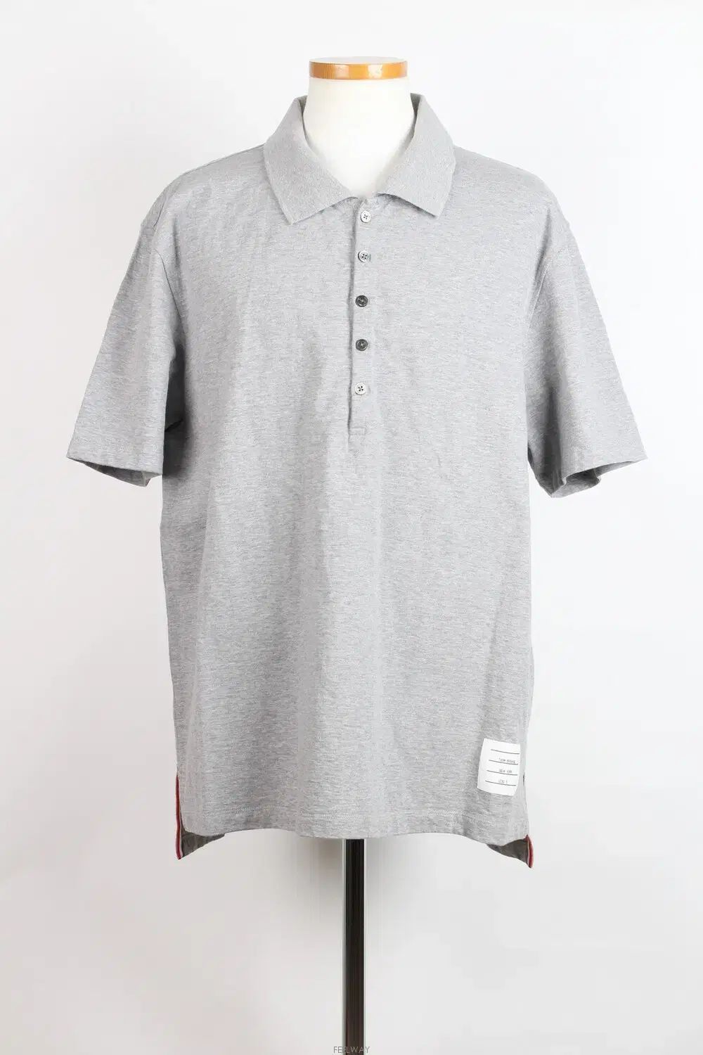 トム・ブラウン 三本ストライプ グレー PK Tシャツ 5 (110)