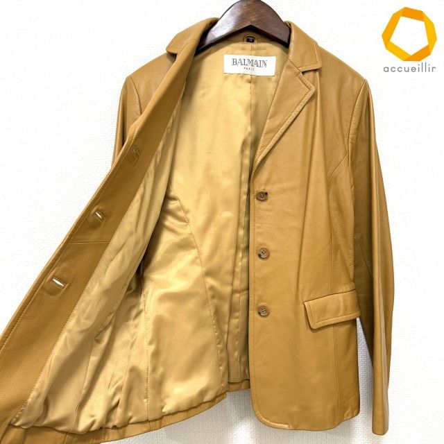 wnc バルマン BALMAIN ジャケット 11 キャメル色 羊革 レディース
