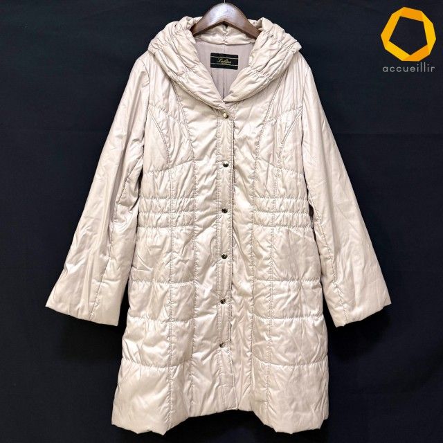 #wnc レリアン Leilian コート 13+ ベージュ系 中綿 光沢 大きいサイズ レディース [1013729] 15,000円