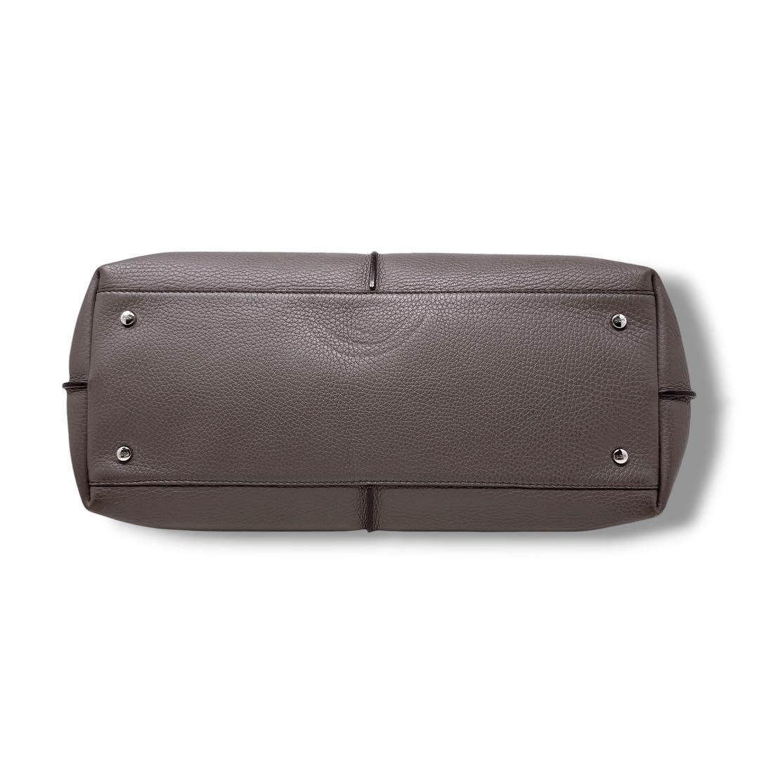 人気★TOD'S トッズ ジョイ シボ革 シルバー金具 トートバッグ 大容量 トッズ トートバッグ ジョイ JOY レザー グレージュ パープル レザー