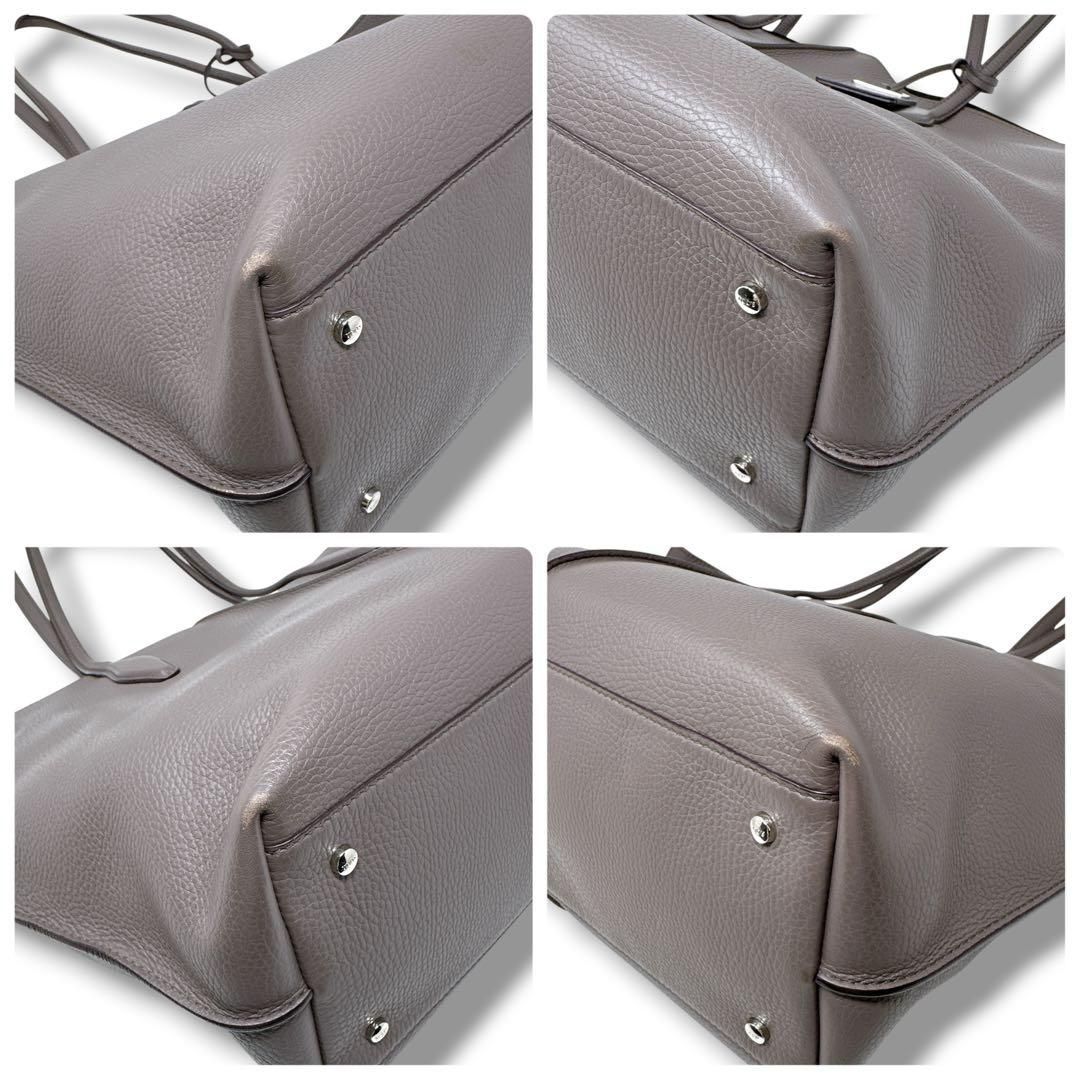 人気★TOD'S トッズ ジョイ シボ革 シルバー金具 トートバッグ 大容量 トッズ トートバッグ ジョイ JOY レザー グレージュ パープル レザー