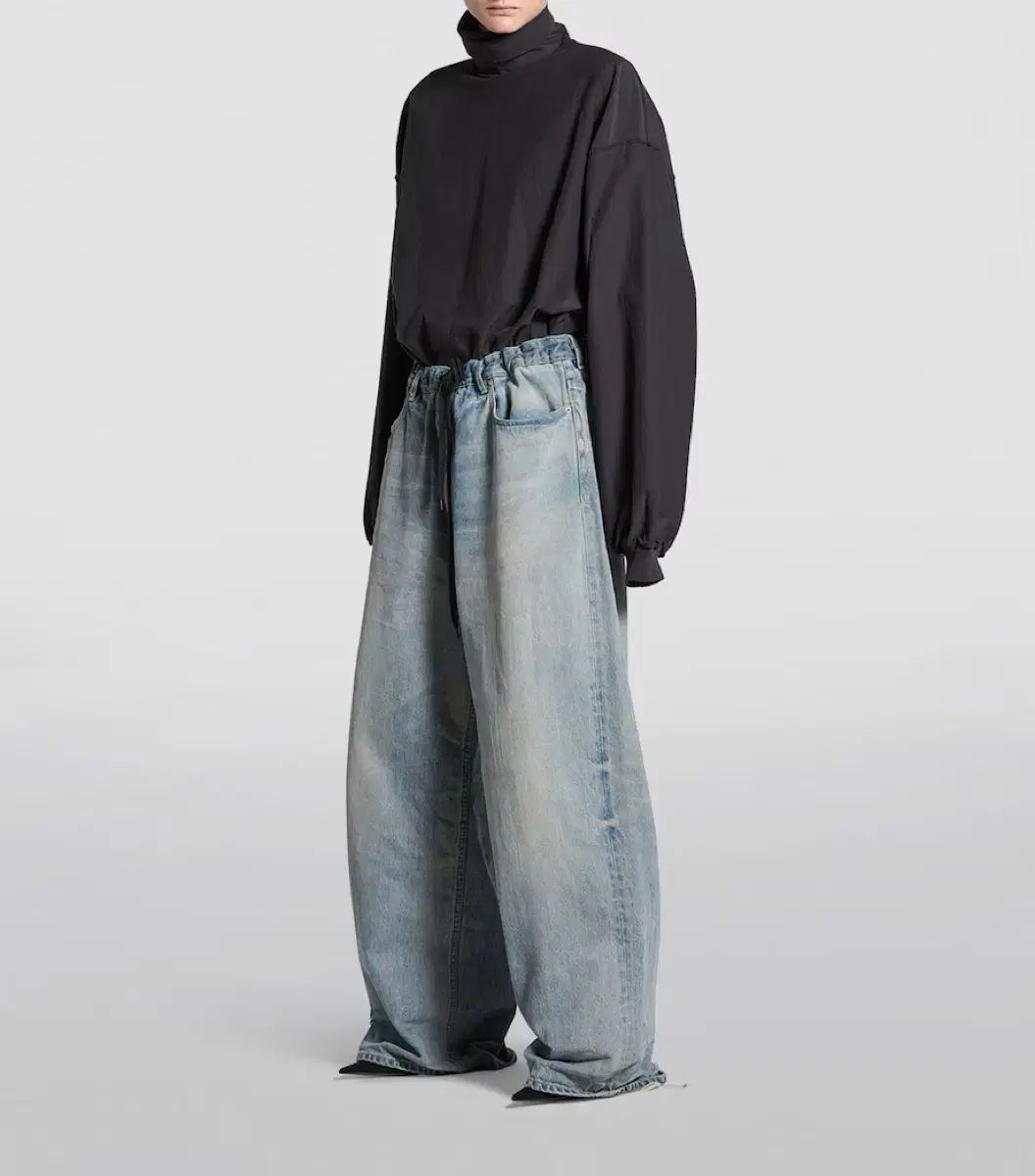 XS バレンシアガ ドローストリング デニム バギー パンツ