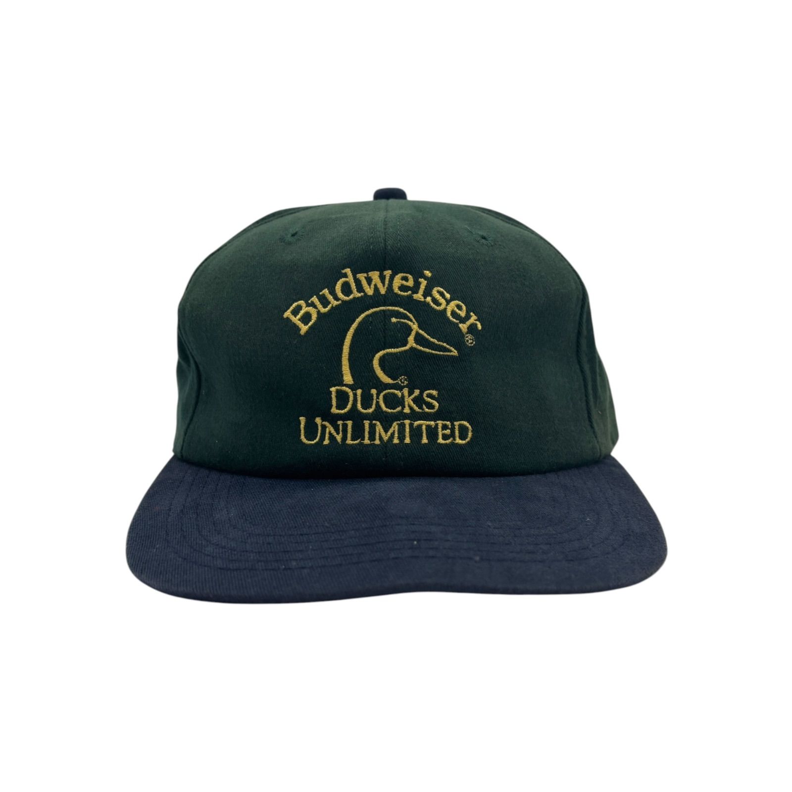 【キャップ/帽子】USA製 80s-90s Budweiser Ducks Unlimited ビンテージ トラッカーキャップ グリーン 緑 ネイビー 紺 Made in US アメリカ製