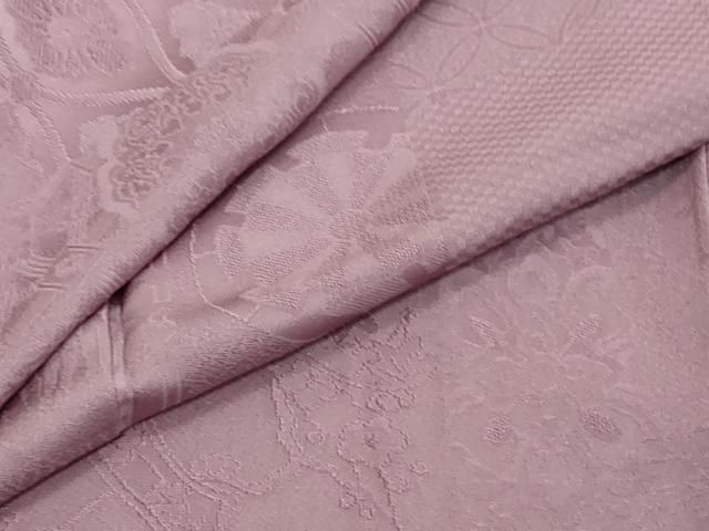 平和屋着物●上質な色無地　吉祥草花地紋　半色　正絹　逸品　未使用　DABI9020ud