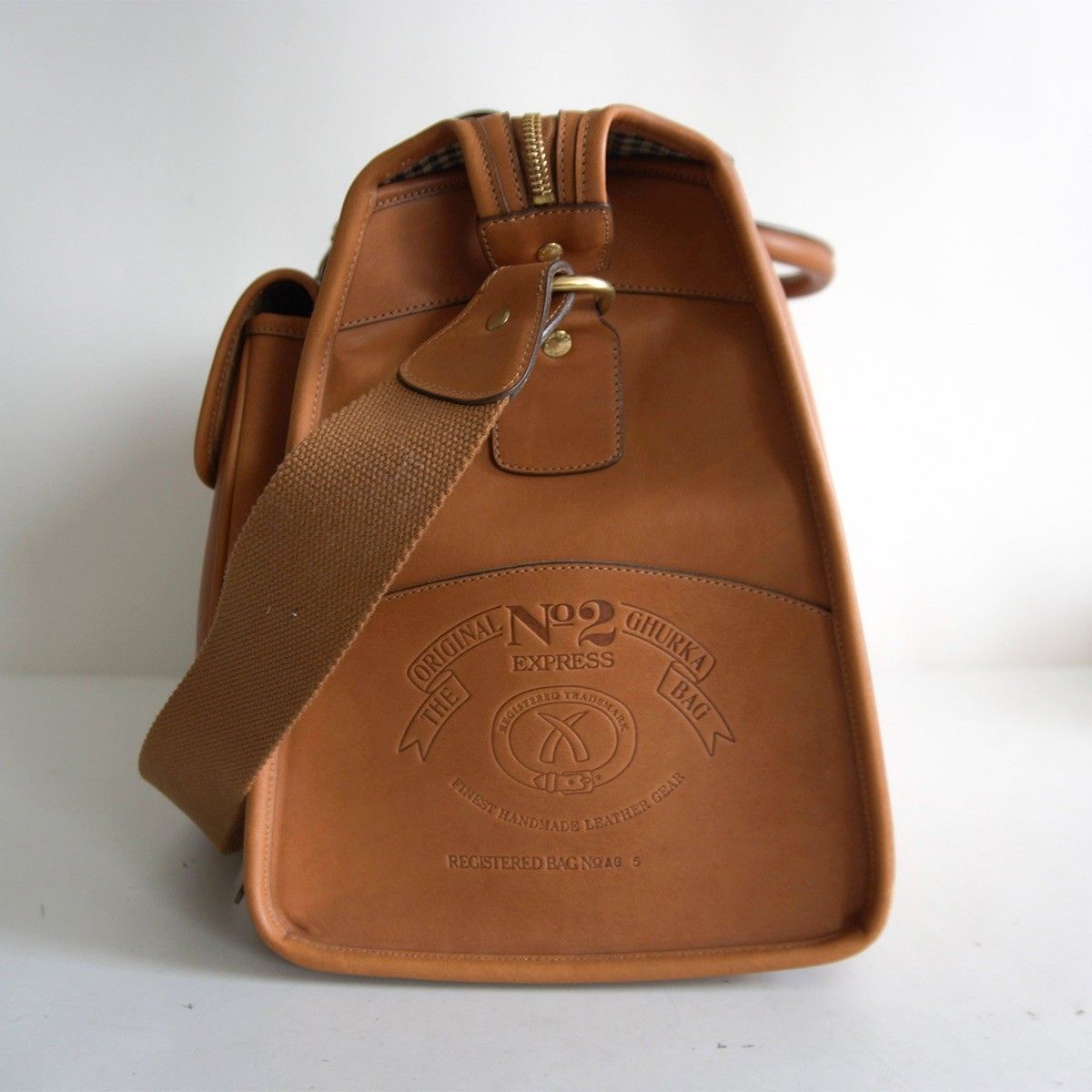【極美品/希少】GHURKA 【THE EXPRESS NO.2】【MH刻印】MARLEY HODGSON ショルダー ボストン バッグ レザー グルカ 26070533 極美品/希少】GHURKA 【THE EXPRESS NO.2】【MH刻印】MARLEY HODGSON