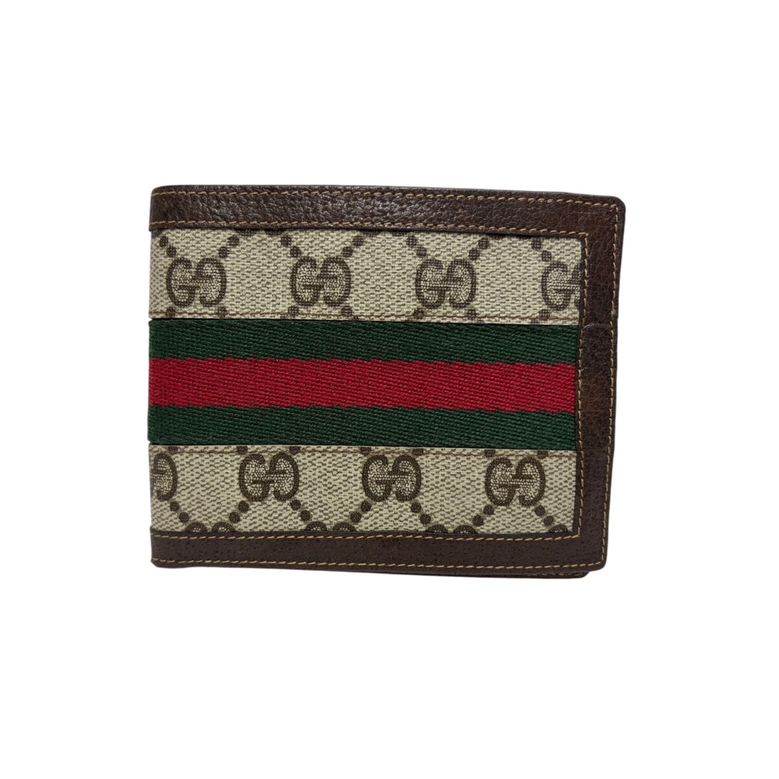 4971 GUCCI グッチ 二つ折り財布 シェリーライン スプリーム GG オールドグッチ ヴィンテージ