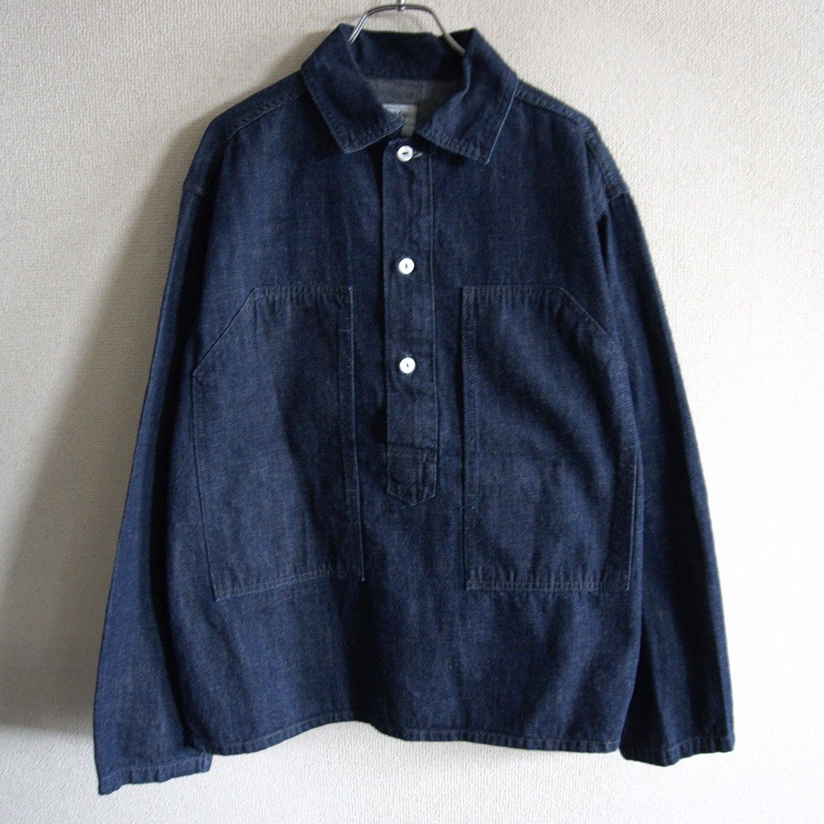 【美品】POST OVERALLS【DENIM ARMY PULLOVER】M アメリカ製 デニム プルオーバー ジャケット ポストオーバーオールズ 26070525 美品】POST OVERALLS【DENIM ARMY PULLOVER】M アメリカ製 デニム プル