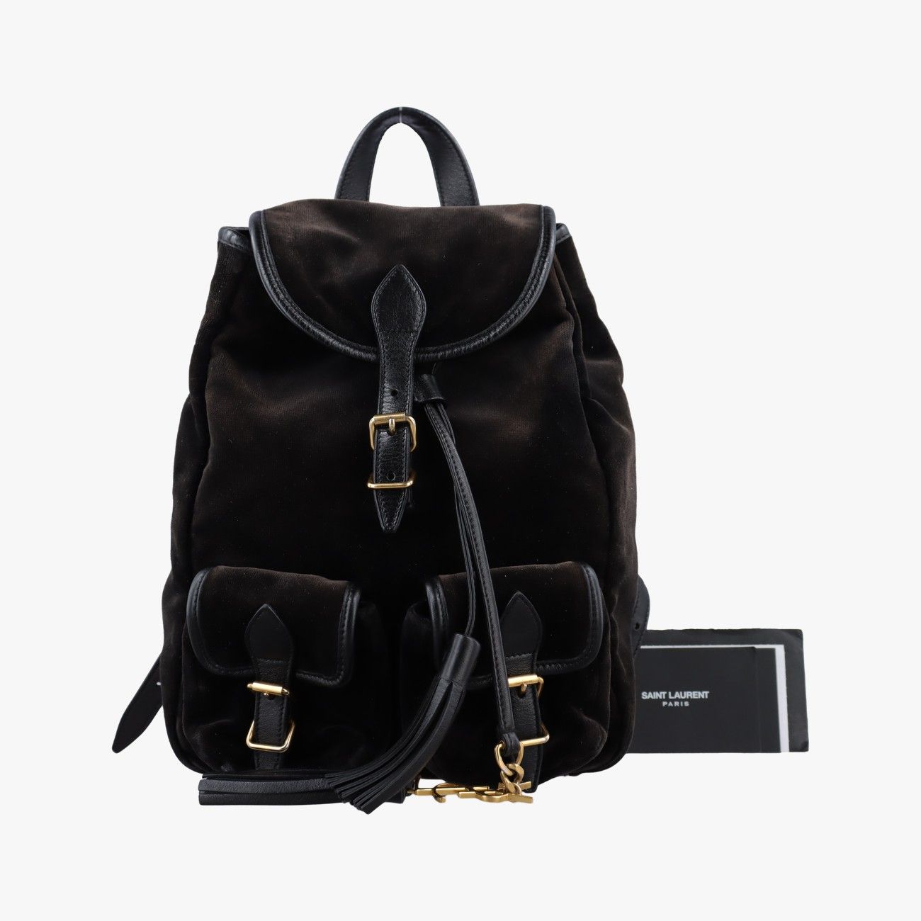 イヴサンローランYves Saint Laurentフェスティバル フリンジ バックパック ブラック ベロア 421943 GNR421943.0416 45,600円
