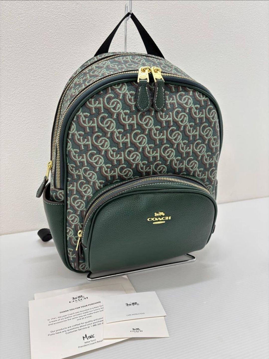 R(0430x5) COACH コーチ コート バックパック シグネチャー モノグラム
