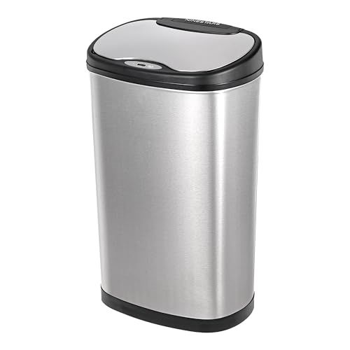 ナインスター(Ninestars) センサー式ゴミ箱 42L/50L ステンレス製 自動開閉 防水仕様 衛生的 洗面所 キッチン オフィス向け タッチレス シルバー【日本正規輸入品】 DZT-50-13★m cb7c7889