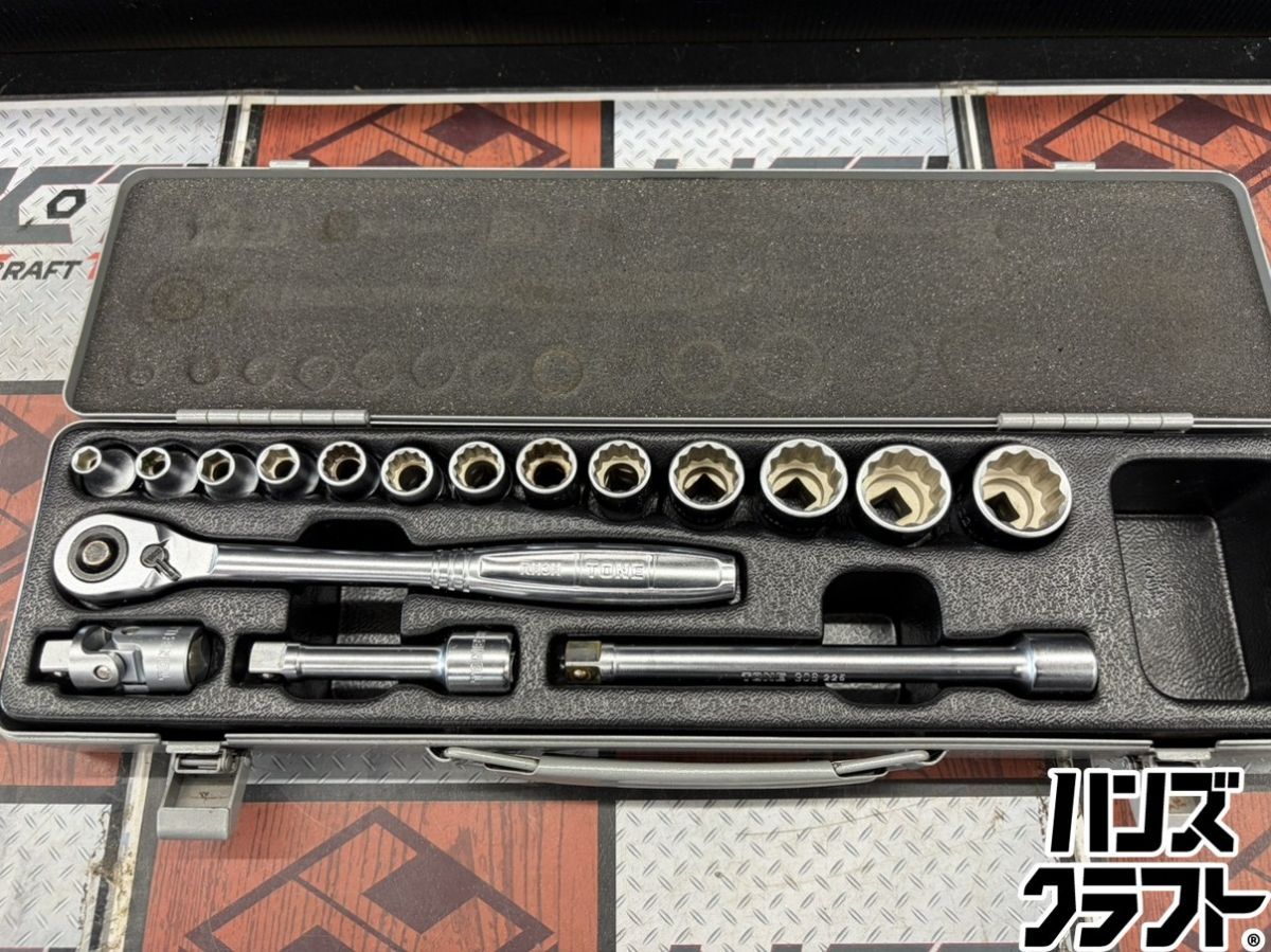 ■【中古】トネ TONE 1560MS ソケットレンチセット 差込角:9.5mm(3/8インチ) 【ハンズクラフト宮崎新名爪店】