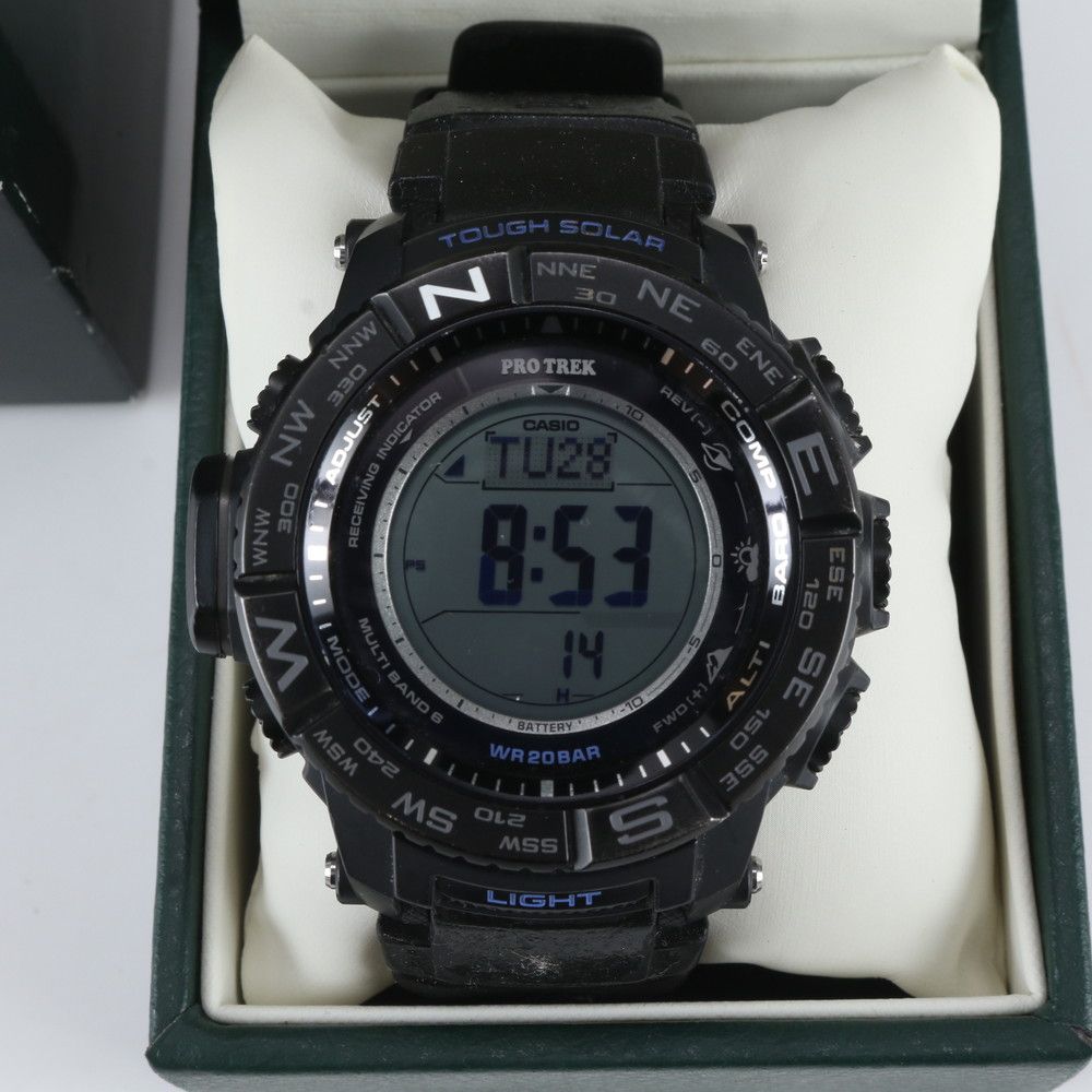 カシオ PROTREK プロトレック タフソーラー PRW-3510Y-1JF ウォッチ 腕時計 ブラック メンズ WTR EL26-2【中古】