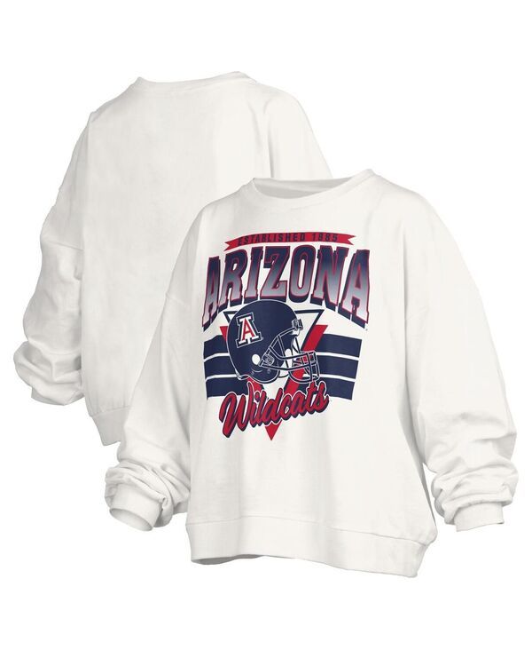 プレスボックス レディース アウター パーカー・スウェット スウェット シャツ Pressbox Womens White Arizona Wildcats Oversized Janice Retr