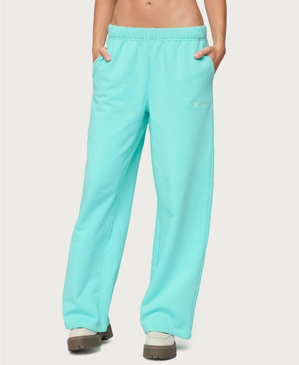 アディクテッド レディース ボトムス カジュアルパンツ ストレート パンツ スウェットパンツ Edikted Womens Only Straight Leg Sweatpants Aqua アクア