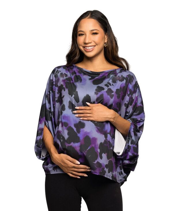 24 セブンコンフォート レディース トップス シャツ マタニティ 24seven Comfort Apparel Womens Maternity Boat Neck Top Purple Mult