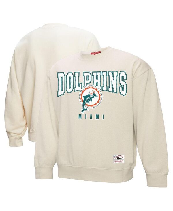 ミッチェルネス レディース アウター パーカー・スウェット スウェット シャツ フリース Mitchell Ness Womens Cream Miami Dolphins Fandom Fleece 14,386円
