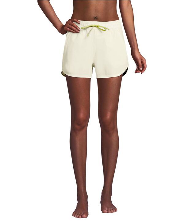 ランズエンド レディース ボトムス ハーフパンツ・ショーツ ショートパンツ Lands End Womens 3 Packable Coverup Swim Shorts Egret white ホワ