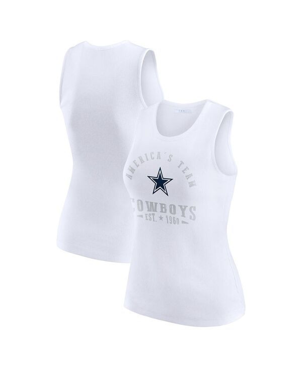 ウェア バイ エリン アンドルーズ レディース トップス タンクトップ リブ グラフィック WEAR by Erin Andrews Womens White Dallas Cowboys Ribbe