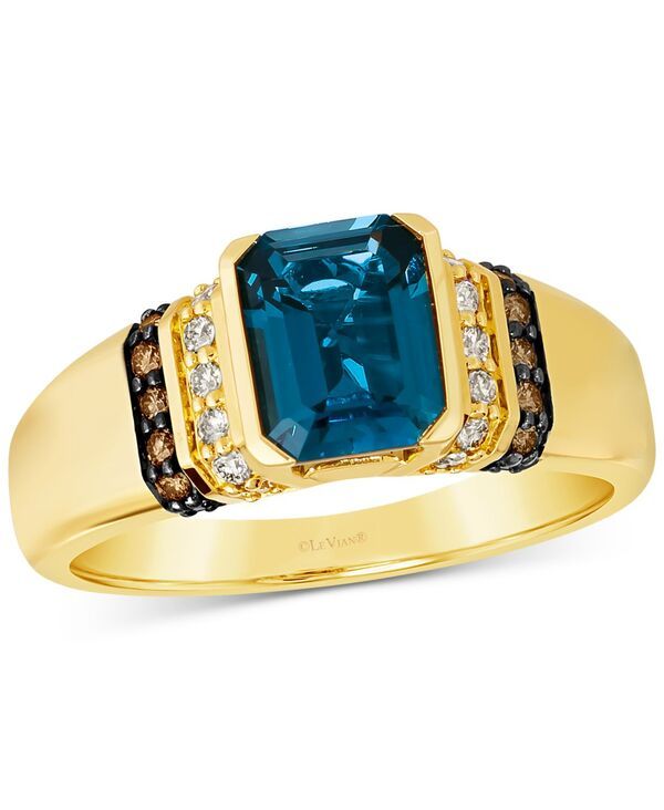 ル ヴァン メンズ アクセサリー リング Le Vian Mens London Blue Topaz 212 ctw Diamond 13 ctw Statement Ring in 14k Yel