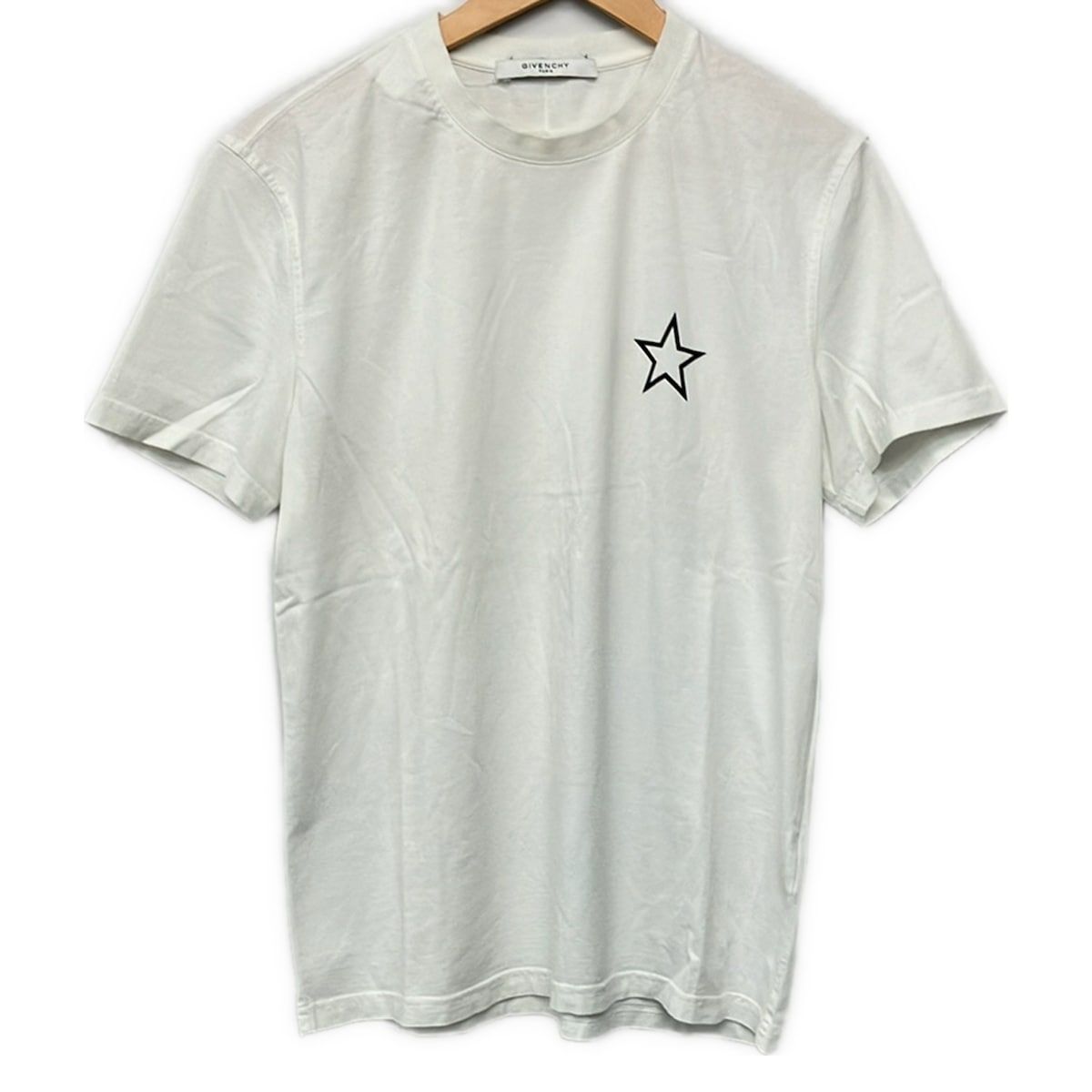 GIVENCHY(ジバンシー) 半袖Tシャツ サイズM メンズ - 白×黒 スター(星)