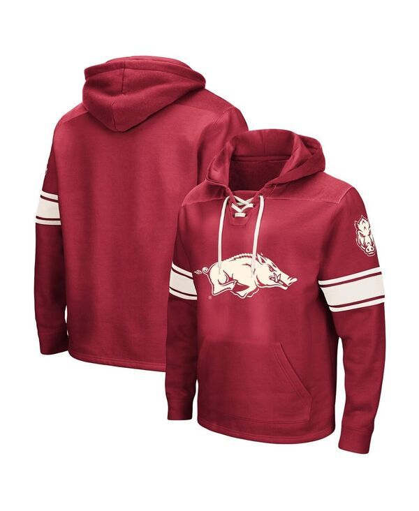 コロシアム メンズ アウター パーカー・スウェットール レース Colosseumens Cardinal Arkansas Razorbacks Big and Tall Hockey LaceUp