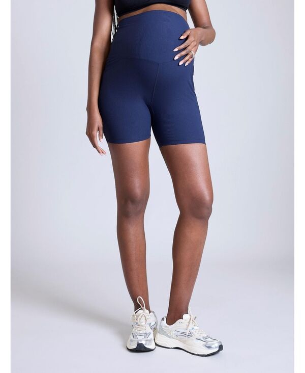 マザーフッドマタニティー レディース ボトムス ハーフパンツ・ショーツ リブ Motherhood Maternity 6 12 Ribbed Biker Short Motherhood Navy