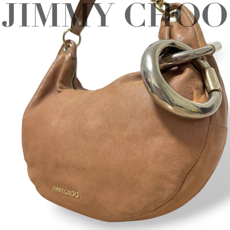 ☆★JIMMY CHOO ジミーチュウ★ショルダーバッグ　肩掛け　ロゴ　レザー　ベージュ　バングル　Y2K　アーカイブ★♯2862 15,385円