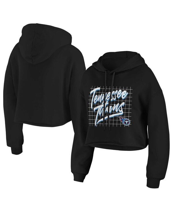 ウェア バイ エリン アンドルーズ レディース アウター パーカー・スウェット クロップド WEAR by Erin Andrews Womens Black Tennessee Titans Dom