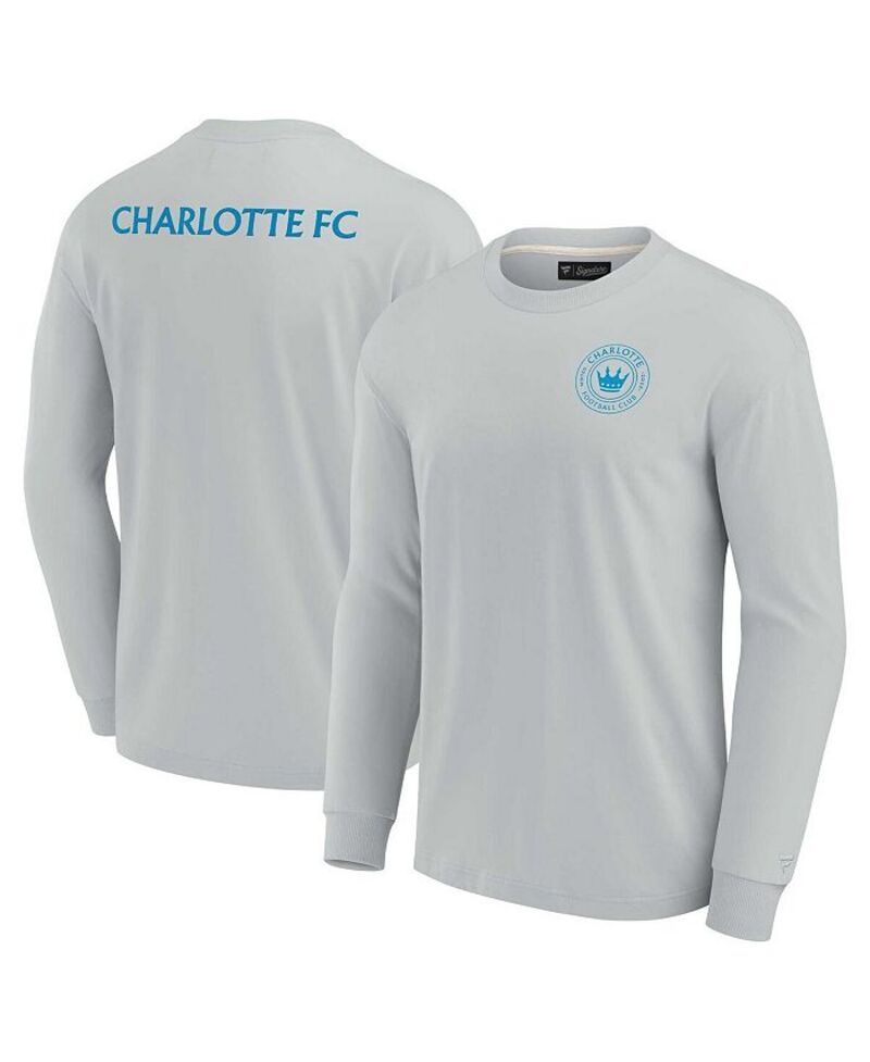 ファナティクス メンズ トップス Tシャツ Fanatics Mens and Womens Gray Charlotte FC Elements Super Soft Long Sleeve TSh