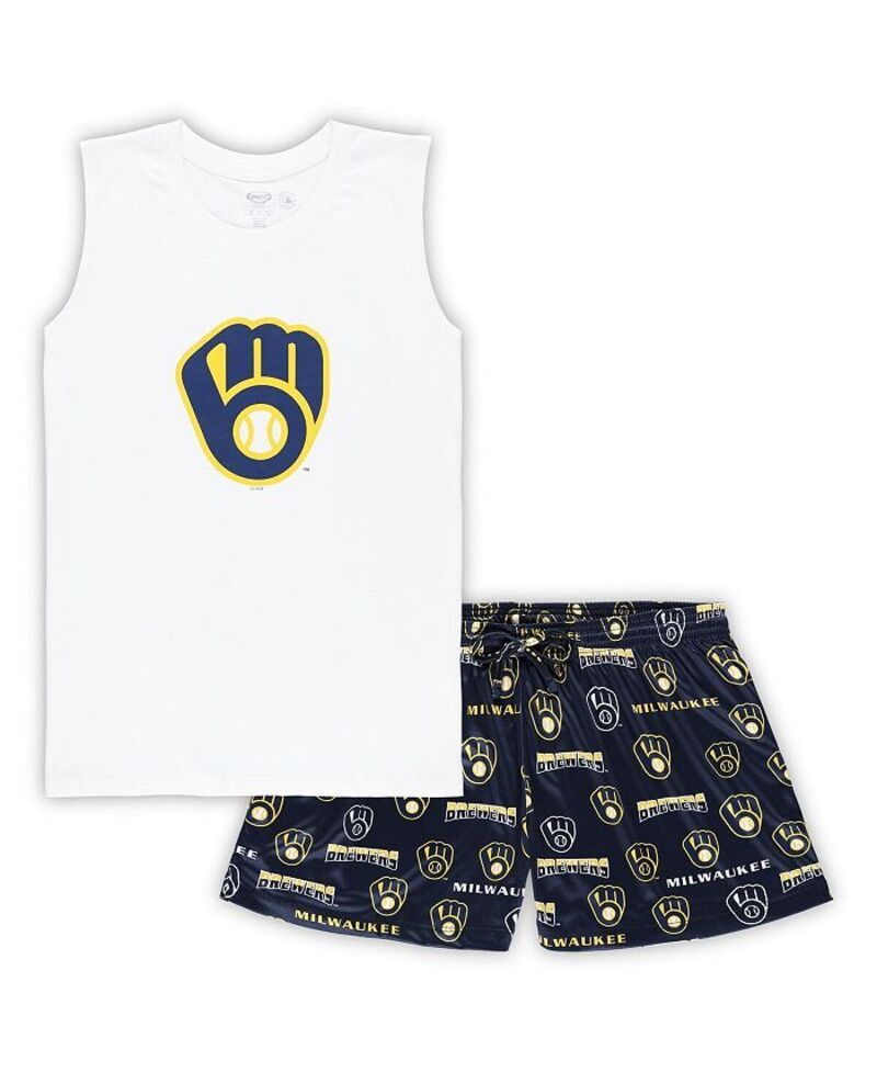 コンセプツ スポーツ レディース トップス タンクトップ プラスサイズ ショートパンツ Concepts Sport Womens WhiteNavy Milwaukee Brewers Plus S 12,030円