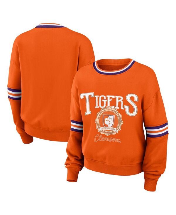 ウェア バイ エリン アンドルーズ レディース アウター パーカー・スウェット ヴィンテージ シャツ WEAR by Erin Andrews Womens Orange Distressed Cle