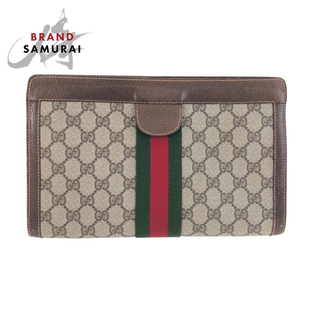 美品 GUCCI グッチ ヴィンテージ シェリーライン ブラウン ベージュ GG